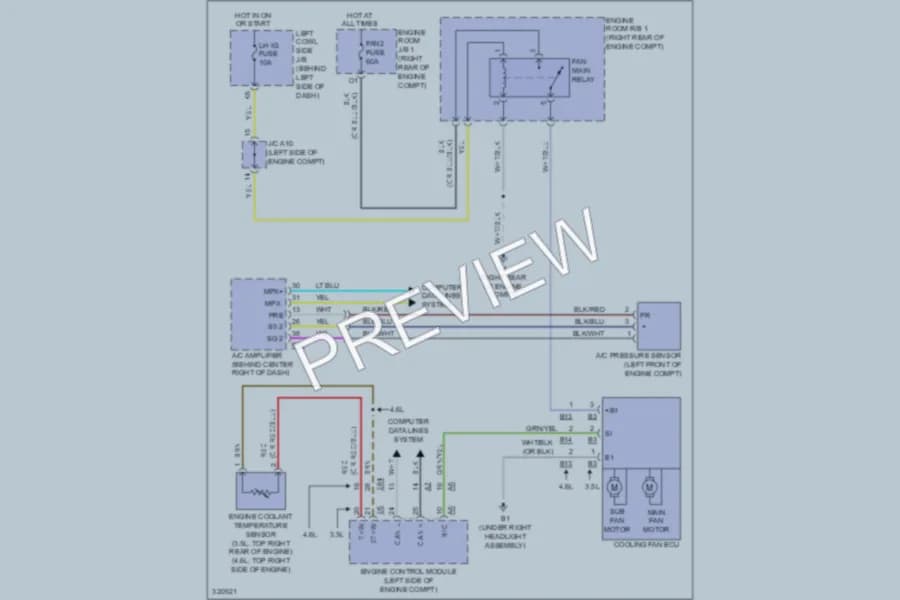 2011 Lexus GS460 Cooling Fan wiring diagram preview
