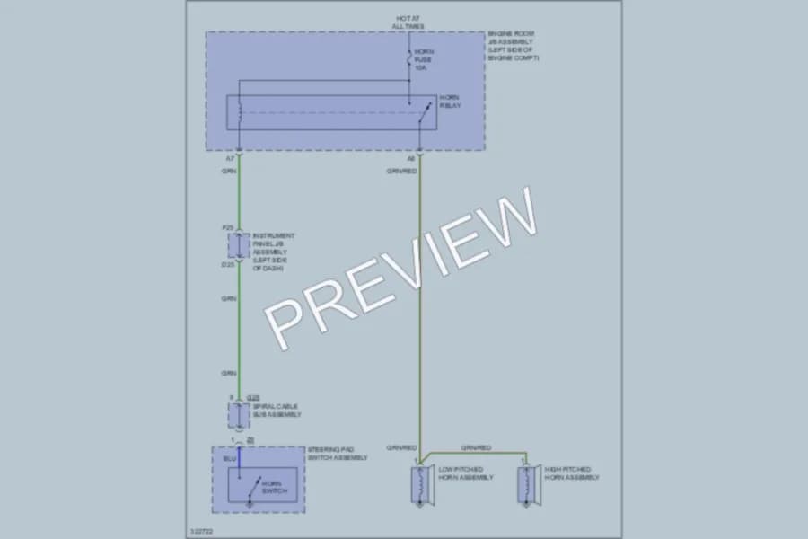 2011 Lexus GX460 Horn wiring diagram preview