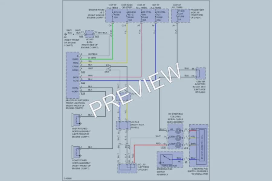 2011 Lexus LS600h Horn wiring diagram preview