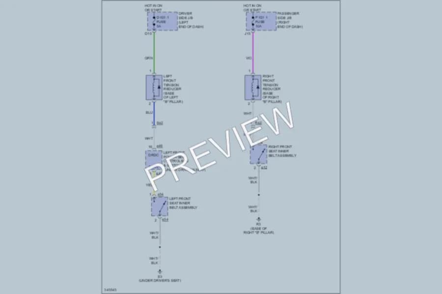 2011 Lexus LS600h Passive Restraints wiring diagram preview