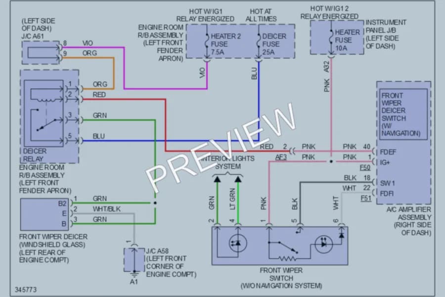 2011 Lexus RX350 Defoggers wiring diagram preview
