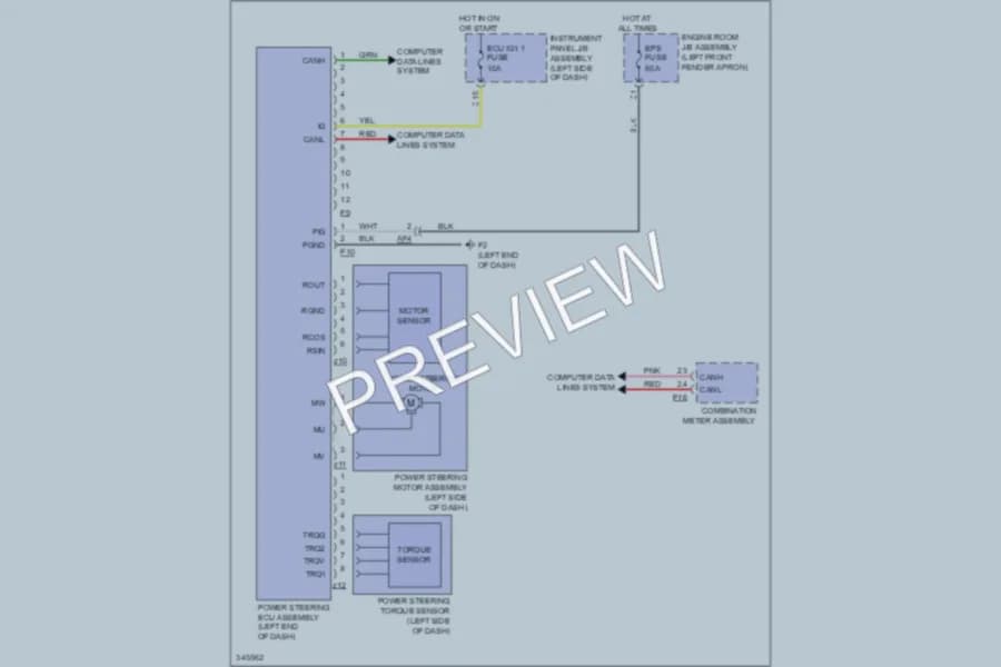 2011 Lexus RX350 Electronic Power Steering wiring diagram preview