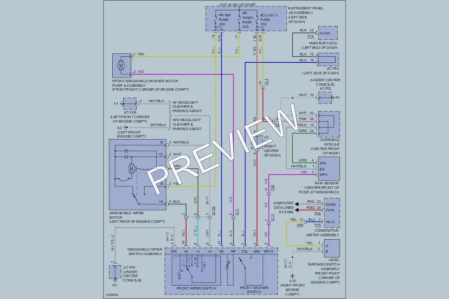 2011 Lexus RX350 Wiper Washer wiring diagram preview