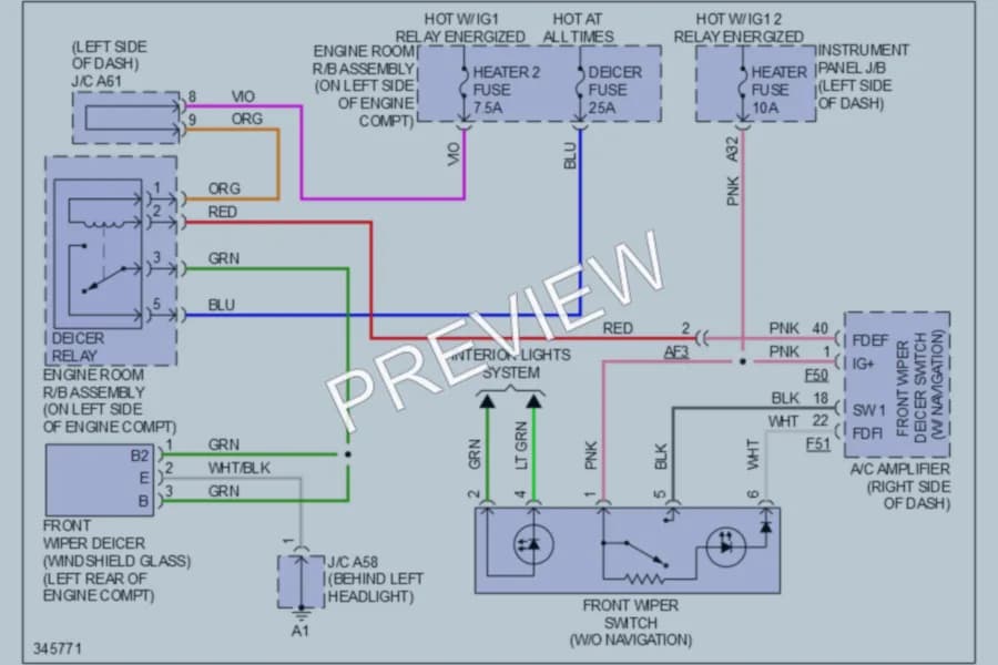 2011 Lexus RX450h Defoggers wiring diagram preview