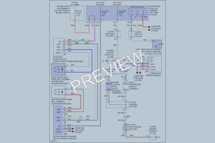 2011 Lexus RX450h Warning Systems wiring diagram preview
