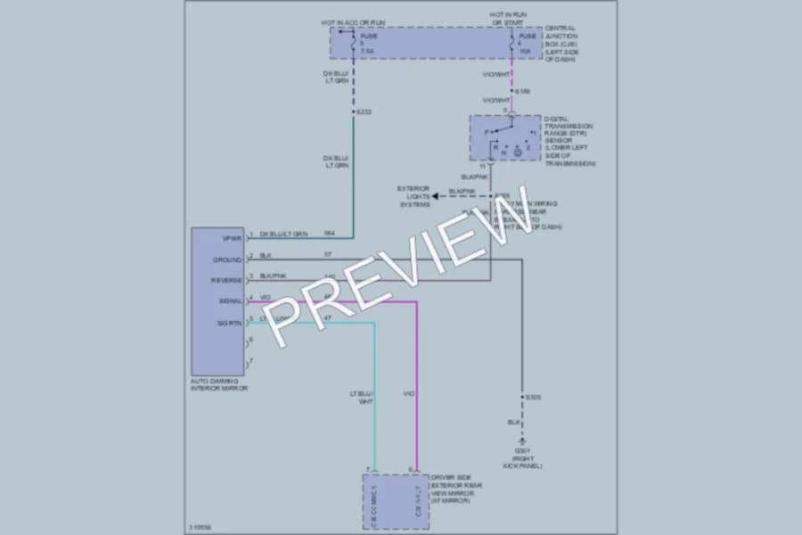 2011 Lincoln TownCar Power Mirrors wiring diagram preview