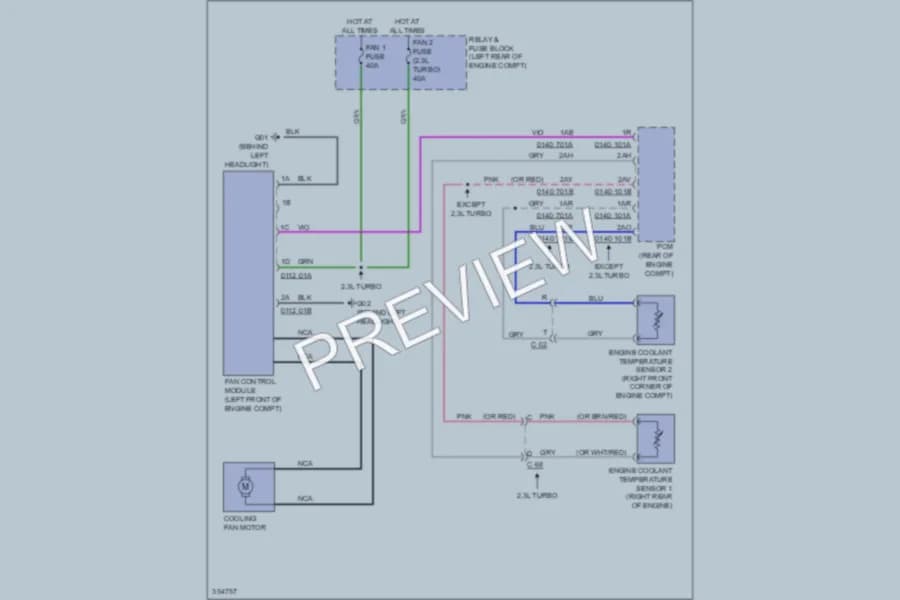 2011 Mazda 3 Cooling Fan wiring diagram preview