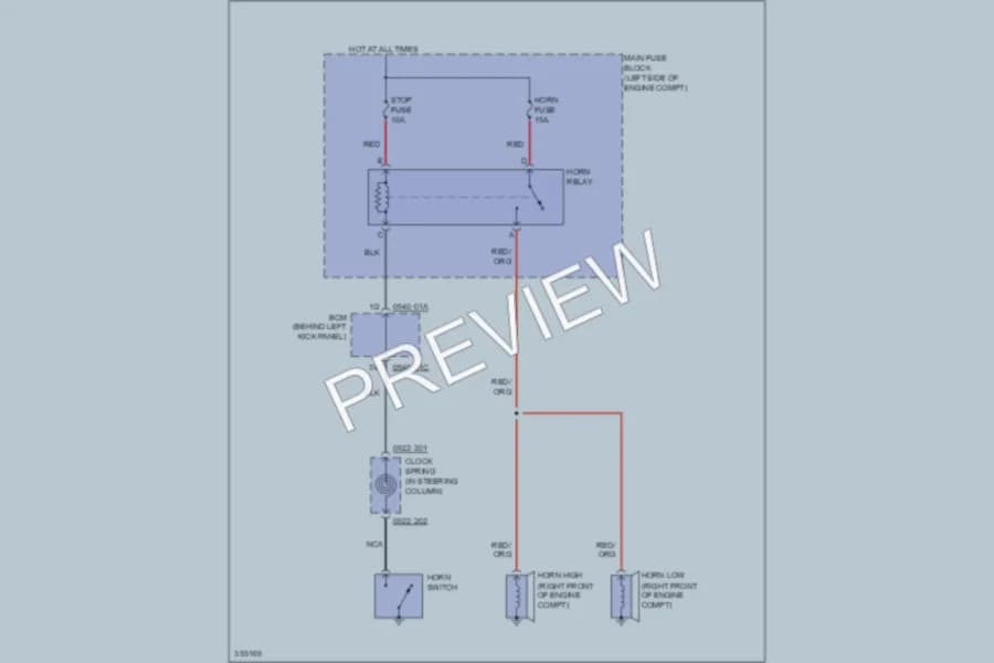 2011 Mazda 6 Horn wiring diagram preview