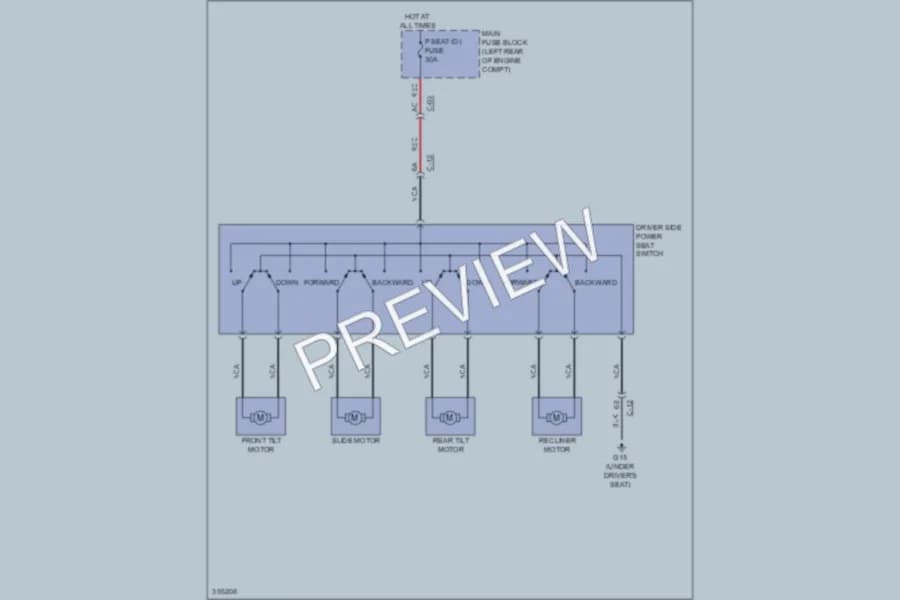 2011 Mazda CX7 Power Seats wiring diagram preview