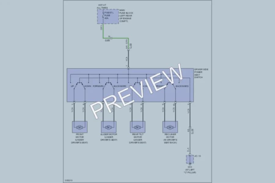 2011 Mazda CX9 Power Seats wiring diagram preview
