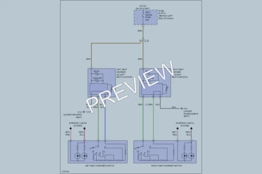 2011 Mazda MX5Miata Power Seats wiring diagram preview