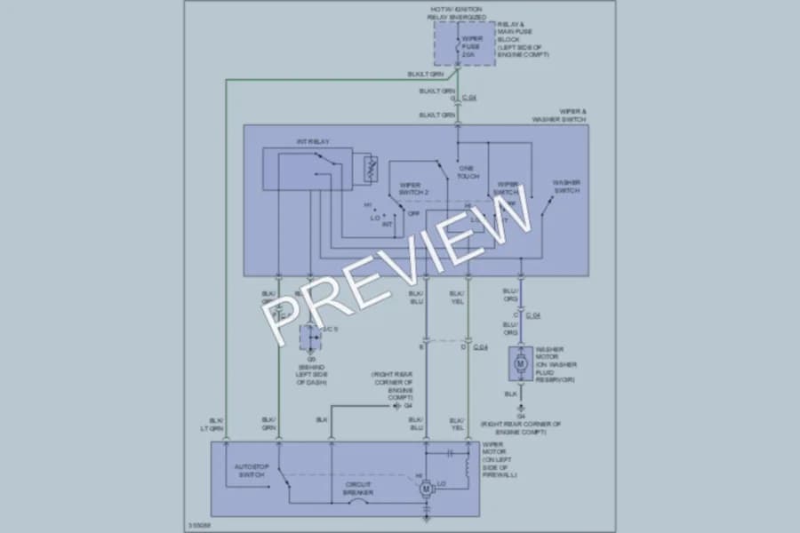 2011 Mazda MX5Miata Wiper Washer wiring diagram preview