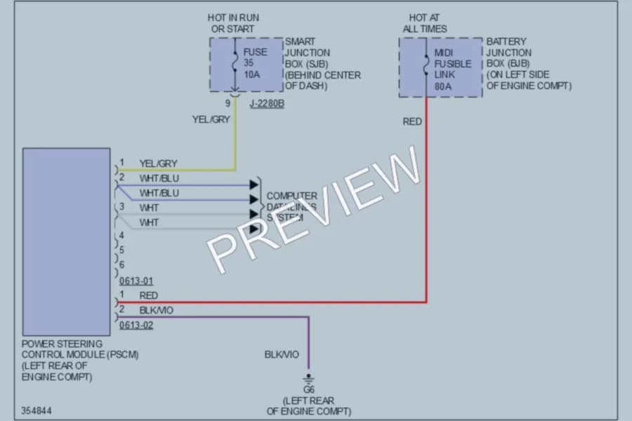 2011 Mazda Tribute Electronic Power Steering wiring diagram preview