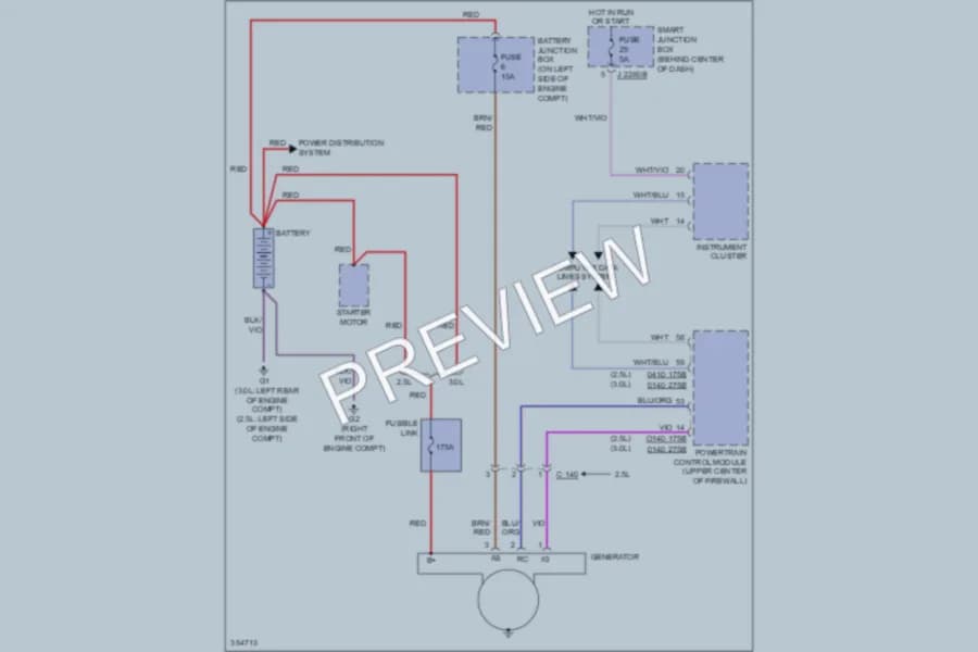 2011 Mazda Tribute Starting Charging wiring diagram preview