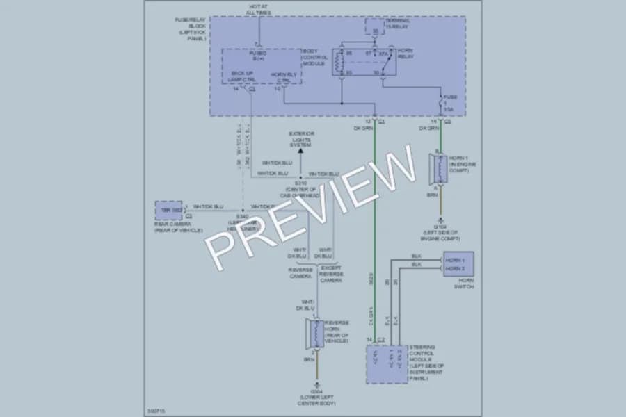 2011 MercedesBenz 2500Sprinter Horn wiring diagram preview