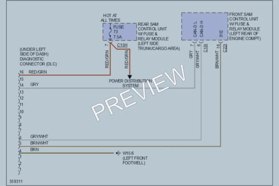 2011 MercedesBenz C300 Computer Data Lines wiring diagram preview