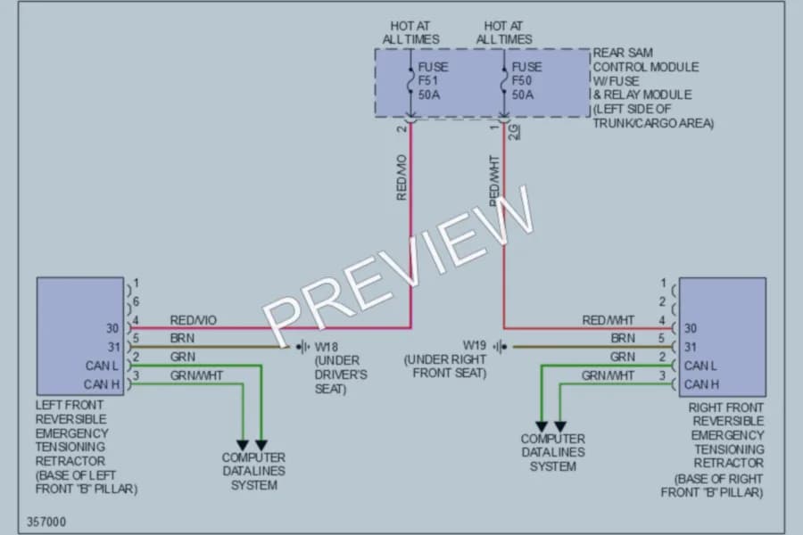 2011 MercedesBenz C300 Supplemental Restraints wiring diagram preview