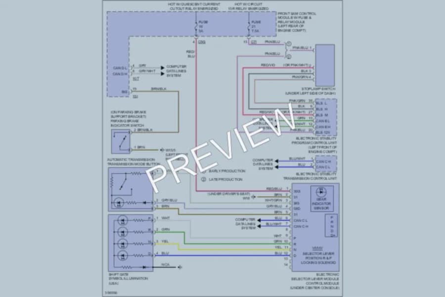 2011 MercedesBenz C350 Shift Interlock wiring diagram preview