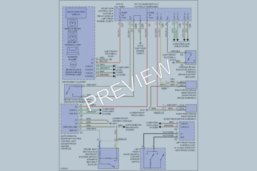 2011 MercedesBenz C350 Warning Systems wiring diagram preview