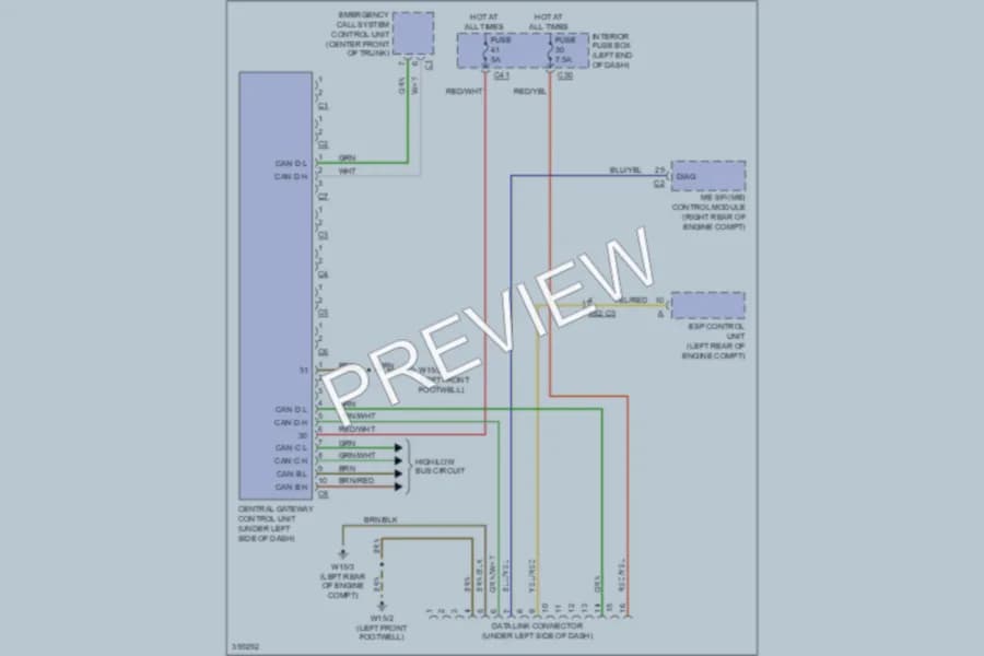 2011 MercedesBenz CLS550 Computer Data Lines wiring diagram preview