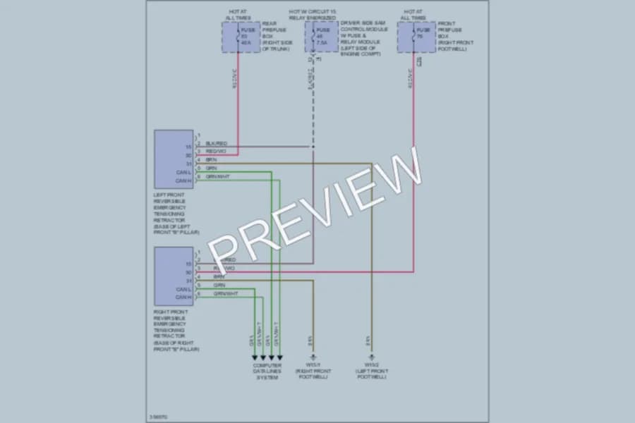 2011 MercedesBenz CLS550 Supplemental Restraints wiring diagram preview