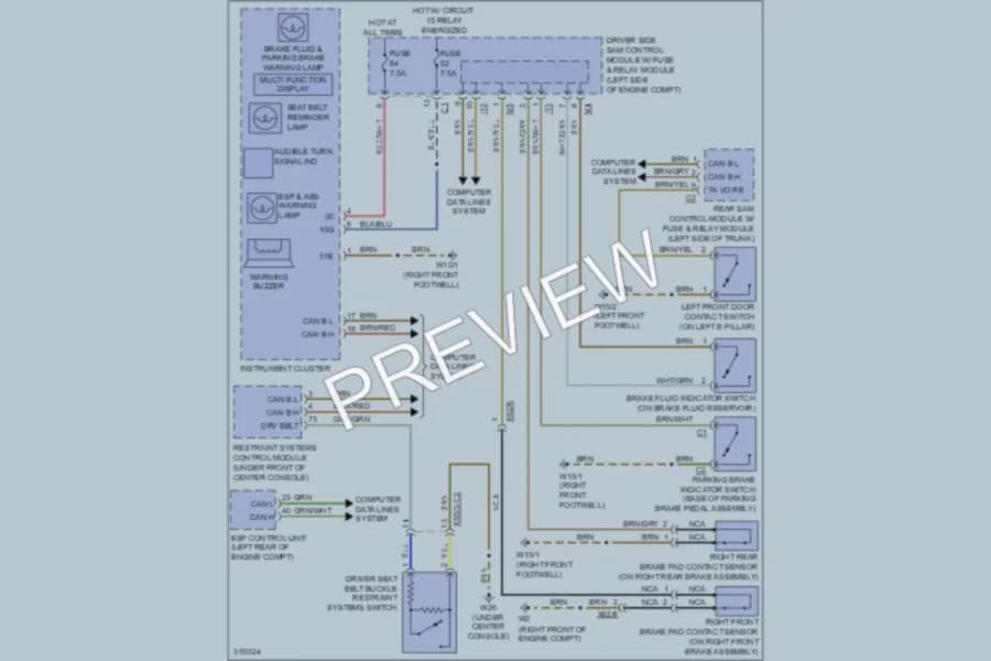 2011 MercedesBenz CLS550 Warning Systems wiring diagram preview