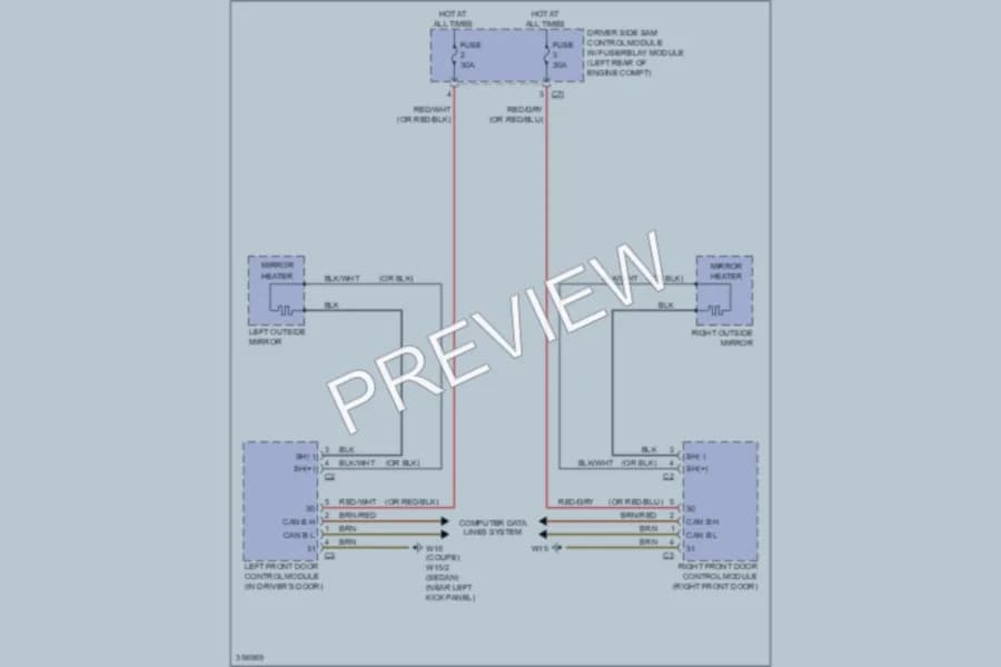 2011 MercedesBenz E350 Defoggers wiring diagram preview