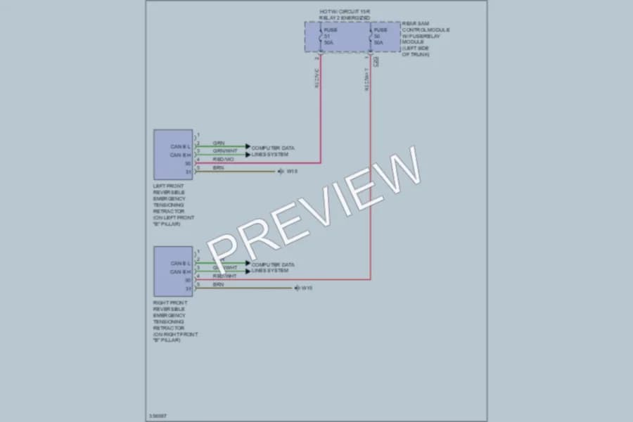 2011 MercedesBenz E350BLUETEC Supplemental Restraints wiring diagram preview
