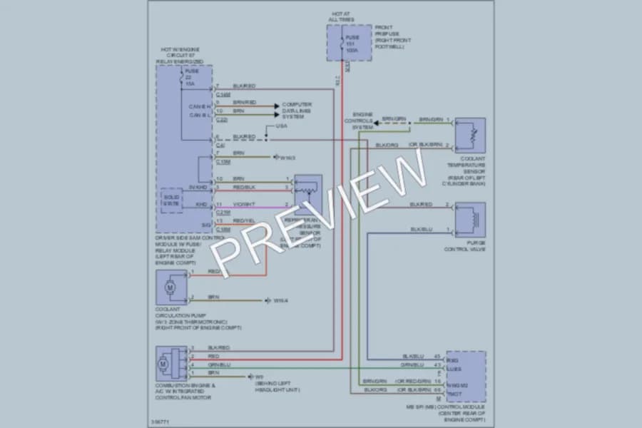 2011 MercedesBenz E550 Cooling Fan wiring diagram preview