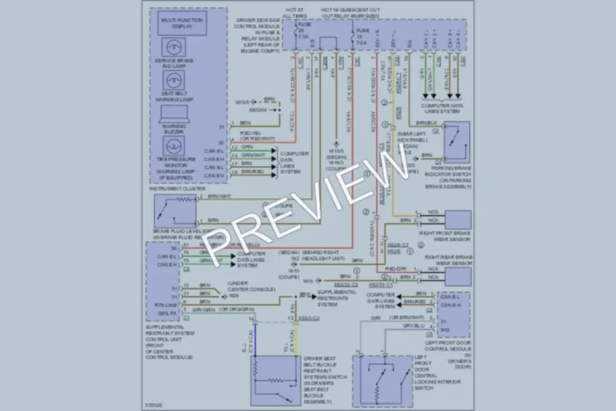 2011 MercedesBenz E550 Warning Systems wiring diagram preview