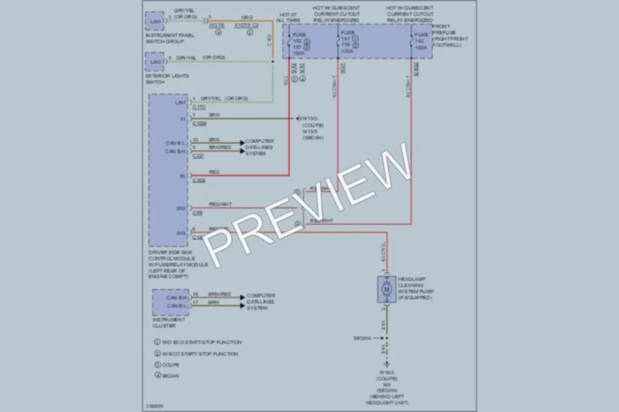 2011 MercedesBenz E550 Wiper Washer wiring diagram preview