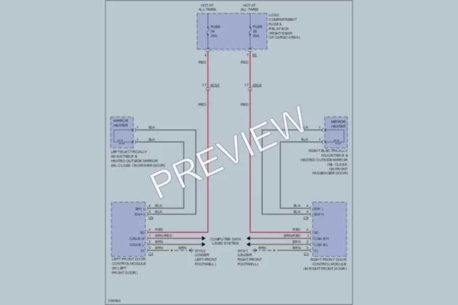 2011 MercedesBenz GL350BLUETEC Defoggers wiring diagram preview