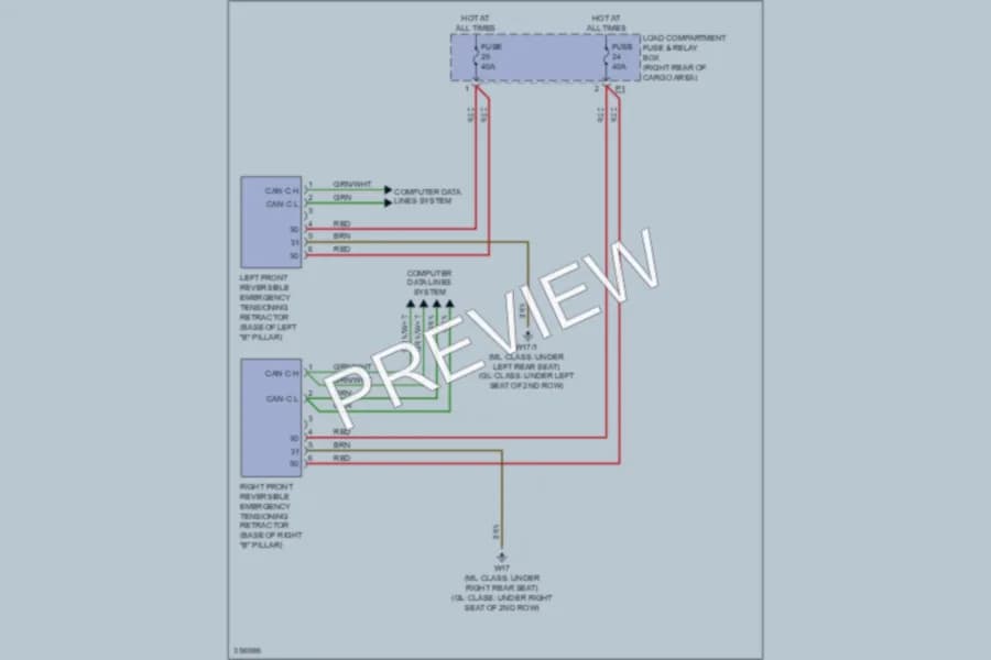 2011 MercedesBenz GL550 Supplemental Restraints wiring diagram preview
