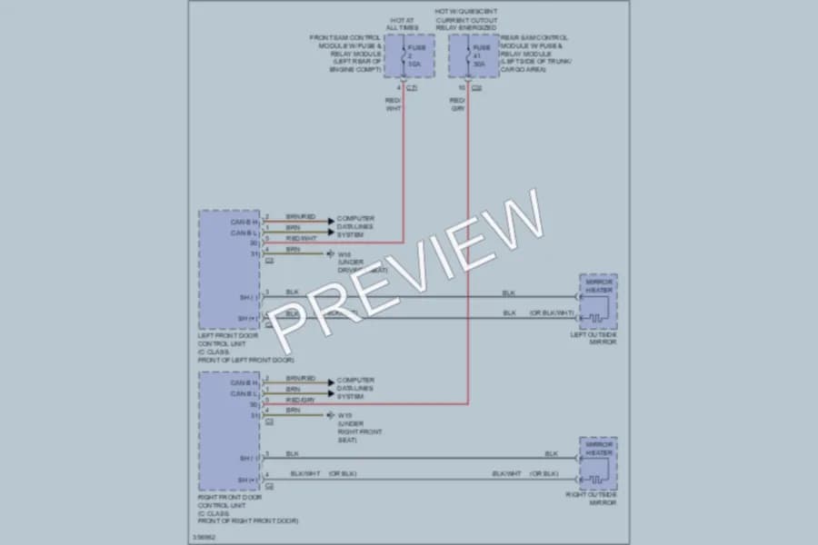 2011 MercedesBenz GLK350 Defoggers wiring diagram preview