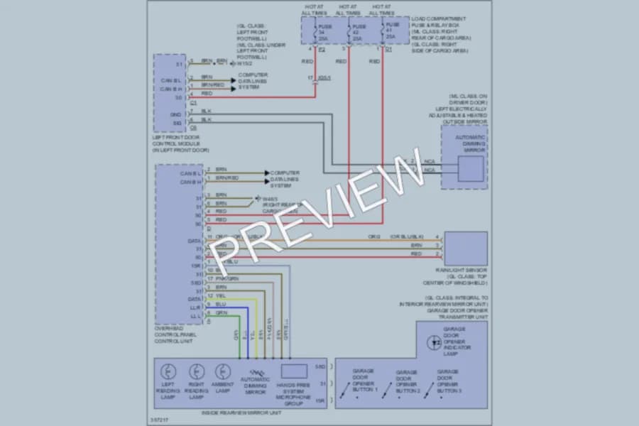 2011 MercedesBenz ML350 Power Mirrors wiring diagram preview