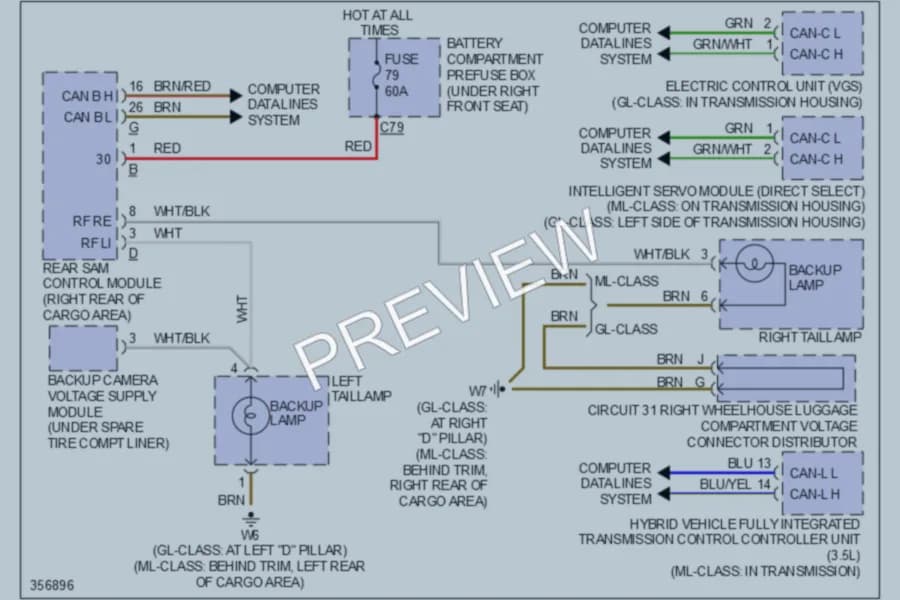 2011 MercedesBenz ML450HYBRID Exterior Lights wiring diagram preview