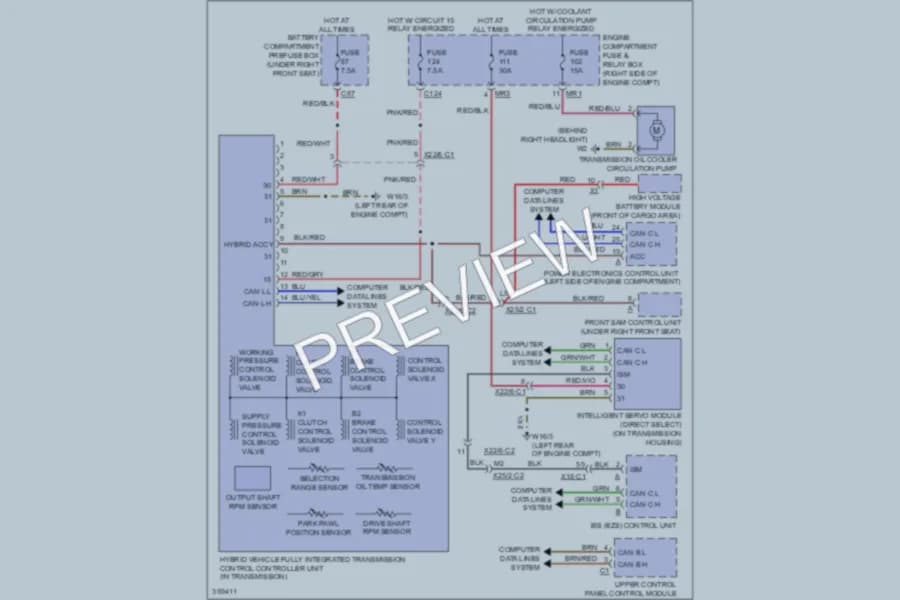 2011 MercedesBenz ML450HYBRID Transmission wiring diagram preview