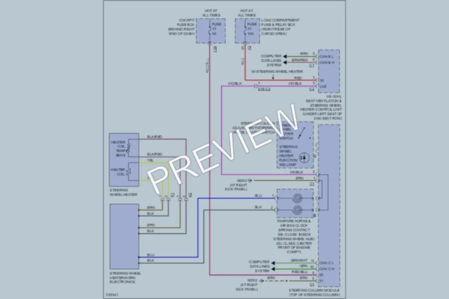 2011 MercedesBenz ML550 Power Seats wiring diagram preview