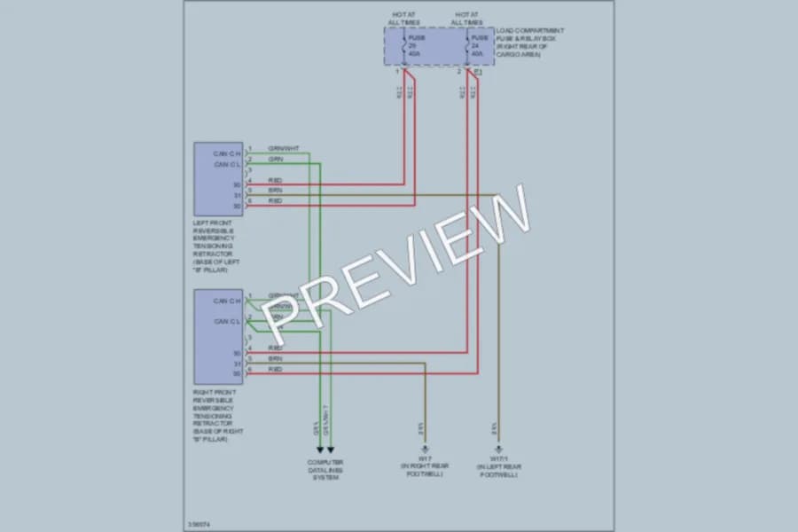 2011 MercedesBenz R350BLUETEC Supplemental Restraints wiring diagram preview