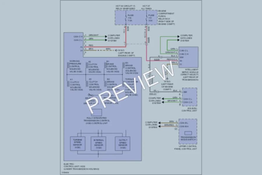 2011 MercedesBenz R350BLUETEC Transmission wiring diagram preview