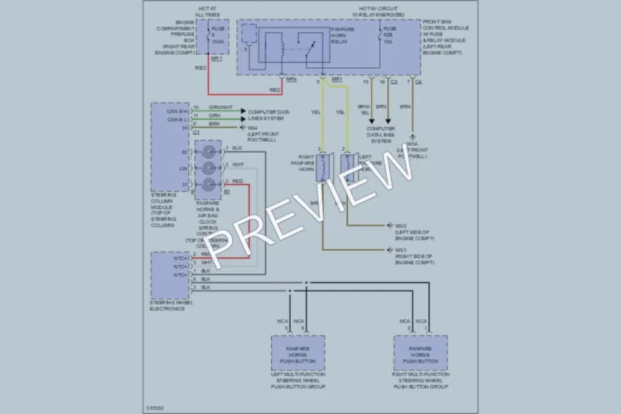 2011 MercedesBenz S400HYBRID Horn wiring diagram preview