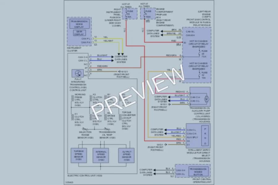 2011 MercedesBenz S400HYBRID Transmission wiring diagram preview