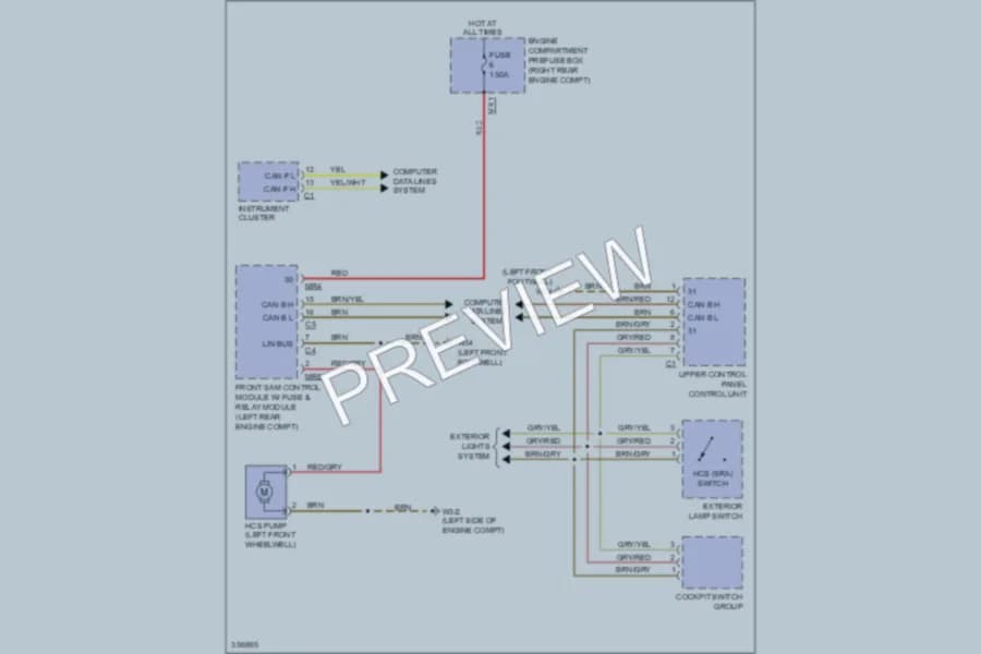 2011 MercedesBenz S400HYBRID Wiper Washer wiring diagram preview