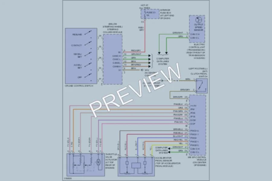 2011 MercedesBenz SLK350 Cruise Control wiring diagram preview