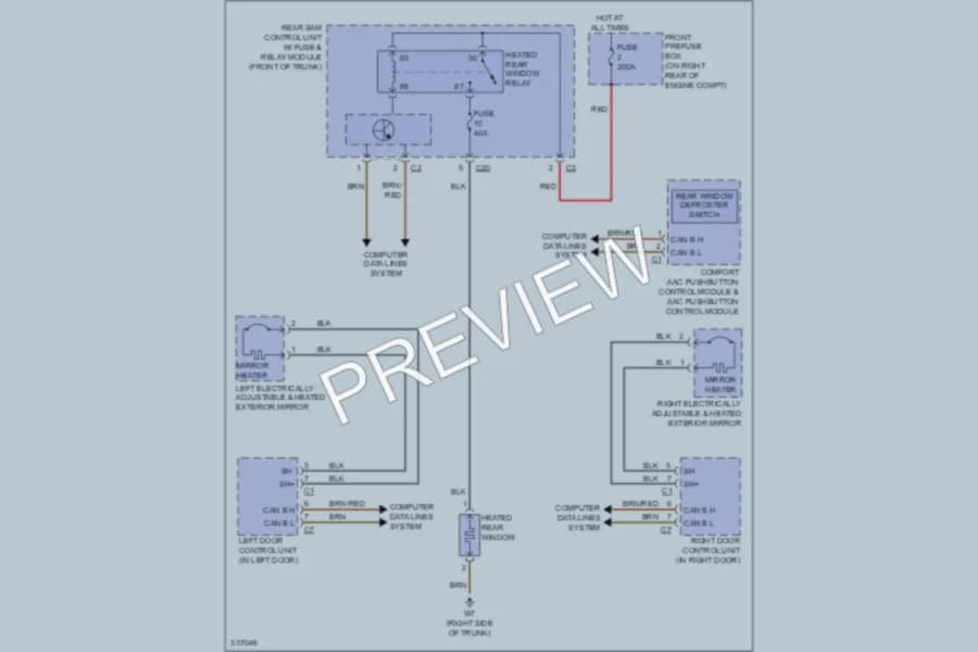 2011 MercedesBenz SLK350 Defoggers wiring diagram preview