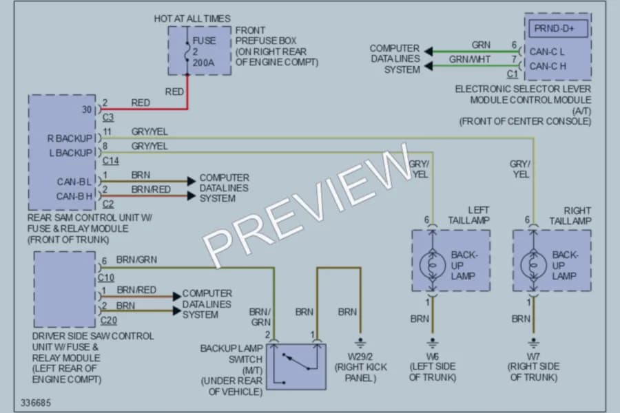 2011 MercedesBenz SLK350 Exterior Lights wiring diagram preview