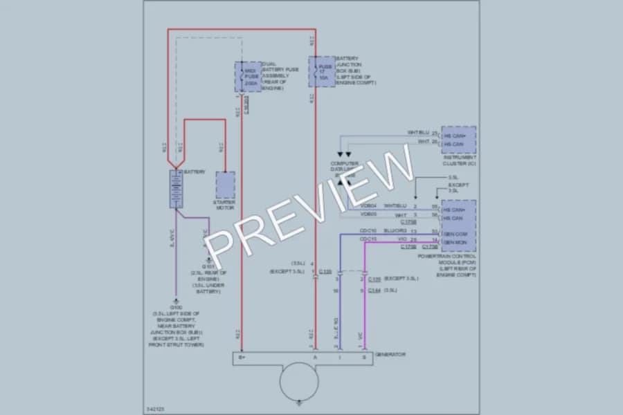 2011 Mercury Milan Starting Charging wiring diagram preview