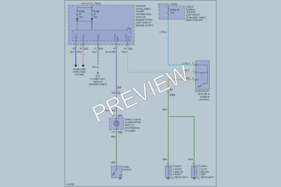 2011 Nissan Altima Horn wiring diagram preview