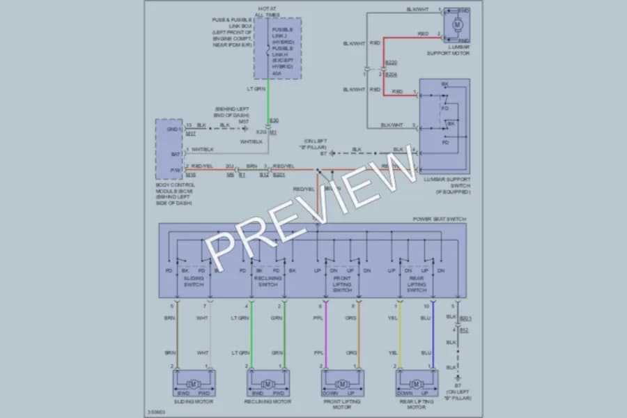 2011 Nissan Altima Power Seats wiring diagram preview