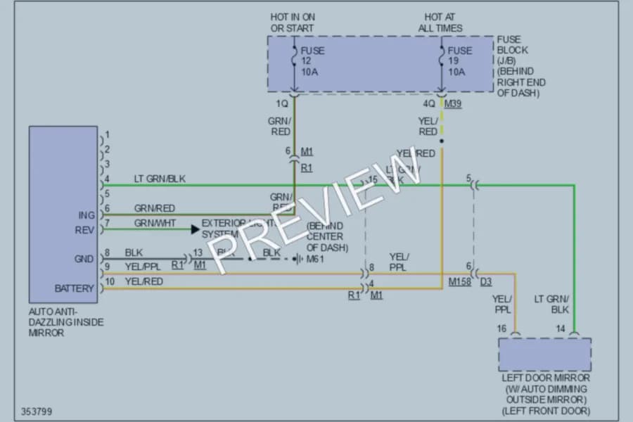 2011 Nissan Armada Power Mirrors wiring diagram preview